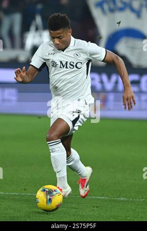 Bergame, Italie, 18 janvier2025 David NERES de SSC Napoli en action lors de la Serie A Enelive entre Atalanta BC vs SSC Napoli :Agostino Gemito/ Alamy Live News Banque D'Images