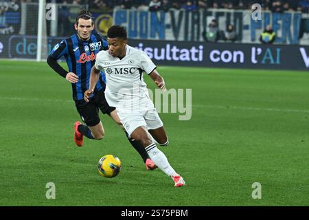 Bergame, Italie, 18 janvier2025 David NERES de SSC Napoli en action pendant la Serie A Enelive entre Atalanta BC vs SSC Napoli :Agostino Gemito/ Alamy Live News Banque D'Images