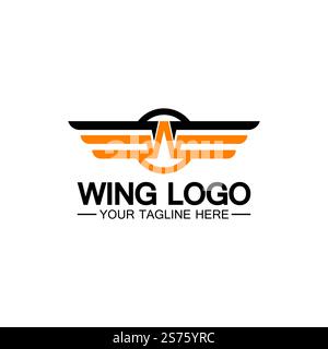 Lettre W pour logo des ailes, combinaison avec lettre et ailes Illustration de Vecteur