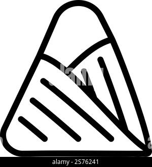 vecteur d'icône de ligne de premiers soins de bandage triangulaire. panneau triangulaire de premiers secours. illustration noire du symbole de contour isolé. illustration vectorielle d'icône de ligne de premiers soins de bandage triangulaire Illustration de Vecteur