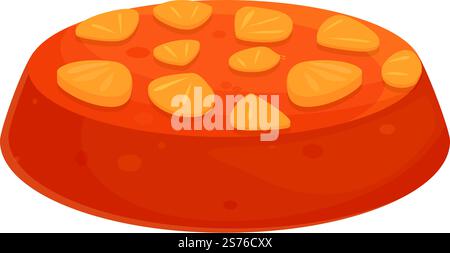 Vecteur de dessin animé d'icône de gâteau. Tarte de cuisson. Dessus en sucre tatiné. Vecteur de dessin animé d'icône de gâteau. Tarte de cuisson Illustration de Vecteur