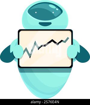 Vecteur de dessin animé d'icône de graphe de commerce de bot. Étude de travailleur. Poste de formation. Vecteur de dessin animé d'icône de graphe de commerce de bot. Étude de travailleur Illustration de Vecteur