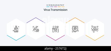 Boîte de 25 icônes de transmission de virus incluant l'œil. virus. anatomie. sécurité. maladie Illustration de Vecteur