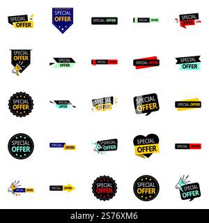25 superbes modèles Vector dans le Pack offre spéciale idéal pour les promotions Illustration de Vecteur