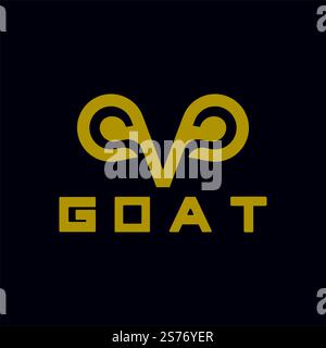 Brebis chèvre cornes idée logo design vecteur icône illustration. Logos du symbole du zodiaque Aries Illustration de Vecteur