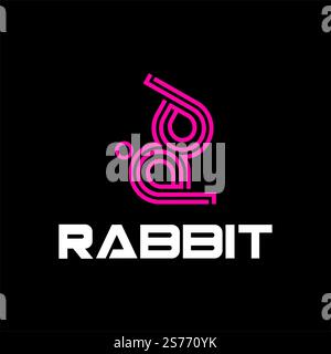 Illustration de symbole d'icône vectorielle de modèle de logo lapin simple Illustration de Vecteur
