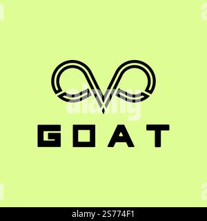 Brebis chèvre cornes idée logo design vecteur icône illustration. Logos du symbole du zodiaque Aries Illustration de Vecteur