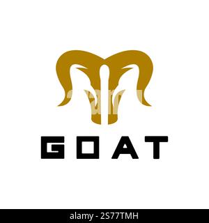 Brebis chèvre cornes idée logo design vecteur icône illustration. Logos du symbole du zodiaque Aries Illustration de Vecteur