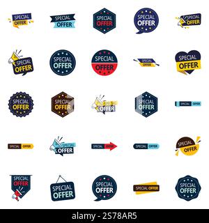 Offre spéciale 25 modèles vectoriels accrocheurs pour une meilleure connaissance de la marque Illustration de Vecteur