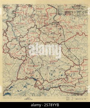 [27 juin 1945], carte de situation du QG douzième Groupe d'armées. 1945 par les forces alliées. Groupe d'armées 12e. Engineer section., États-Unis. Armée. Groupe d'armées 1st. Siège social. Banque D'Images