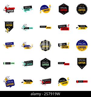 Offre spéciale ensemble 25 modèles Eye attraper Vector pour les promotions et les ventes Illustration de Vecteur