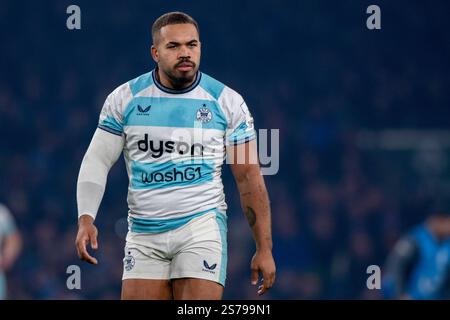 Dublin, Irlande. 19 janvier 2025. Ollie Lawrence de Bath lors de l'Investec Champions Cup, Pool 2, Round 4 match entre Leinster Rugby et Bath Rugby à Aviva Stadium à Dublin, Irlande le 18 janvier 2025 (photo by Andrew SURMA/ Credit : Sipa USA/Alamy Live News Banque D'Images