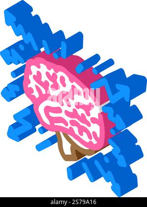 brainstorming vecteur d'icône isométrique de cerveau. remue-méninges sur le signe cérébral. illustration de symbole isolé. brainstorming brainstorm illustration vectorielle d'icône isométrique de cerveau Illustration de Vecteur
