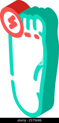 vecteur d'icône isométrique d'ache de corps de douleur d'orteil. douleur aux orteils signe de douleur corporelle. illustration de symbole isolé. illustration vectorielle d'icône isométrique d'ache de corps de douleur d'orteil Illustration de Vecteur