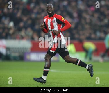 Londres, Royaume-Uni. 19 janvier 2025. Yoane Wissa de Brentford lors du match de premier League Brentford vs Liverpool au Gtech Community Stadium, Londres, Royaume-Uni, le 18 janvier 2025 (photo par Alfie Cosgrove/News images) à Londres, Royaume-Uni le 19/01/2025. (Photo par Alfie Cosgrove/News images/SIPA USA) crédit : SIPA USA/Alamy Live News Banque D'Images