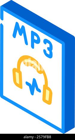 vecteur d'icône isométrique de document de format de fichier mp3. signe de document au format de fichier mp3. illustration de symbole isolé. illustration vectorielle d'icône isométrique de format de fichier mp3 Illustration de Vecteur