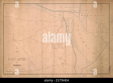 Fort Myer et environs 1885 par Myer Albert L., Meston R. D. Banque D'Images