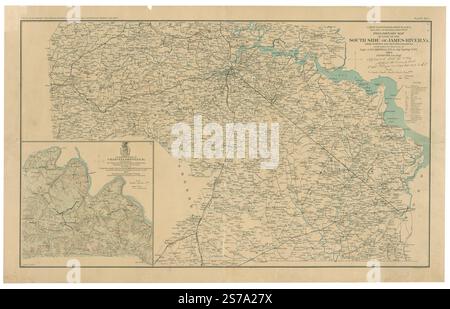 Carte préliminaire d'une partie du côté sud de James River, Virginie : d'après les relevés et reconnaissances de 1891 par les États confédérés d'Amérique. Armée de Virginie du Nord. Engineer Office., bien Julius, Campbell Albert H. (Albert Henry), Patton J. H. Banque D'Images