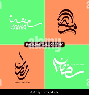 Ramadan Kareem Arab calligraphie Designs, Ramadan Moubarak, Packs calligraphie, collections Ramadan, Ramadan 2025 Illustration de Vecteur