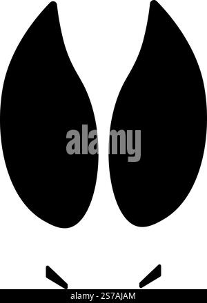 bull footprint paw vector icône logo illustration chat clip art caw ligne graphique de dessin animé sur fond transparent Illustration de Vecteur