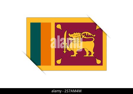 Drapeau du Sri Lanka - drapeau coloré rectangle représentant l'identité culturelle et le patrimoine d'un pays. L'essence de la fierté et de l'unité nationales. Attaché par les coins dans un album papier Illustration de Vecteur