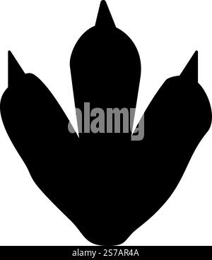 Silhouette d'empreinte de dragon de dinosaure, illustration vectorielle de ligne graphique sur fond transparent Illustration de Vecteur