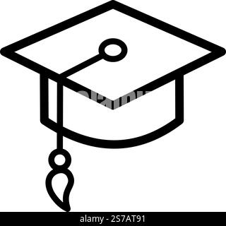 Chapeau de graduation, réussite scolaire - icône vectorielle Illustration de Vecteur