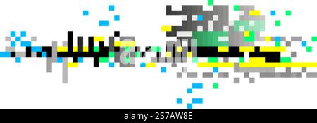 Fond abstrait pixélisé coloré créant un design vibrant et chaotique, parfait pour améliorer les sites Web, les bannières, les affiches et les publications sur les médias sociaux Illustration de Vecteur