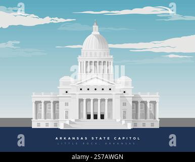 Arkansas State Capitol - Little Rock - Stock illustration en tant que fichier EPS 10 Illustration de Vecteur