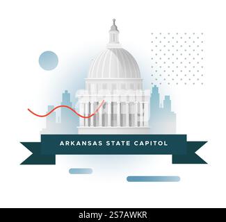 Arkansas State Capitol - Little Rock - Stock illustration en tant que fichier EPS 10 Illustration de Vecteur