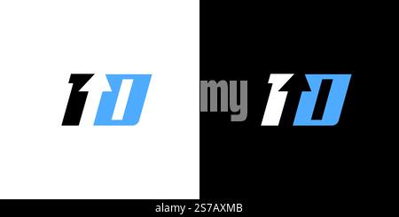 Logo numéro 10 élégant et contemporain aux couleurs noires et bleues audacieuses. Idéal pour la marque, la conception graphique et les projets de médias numériques. Frappant Illustration de Vecteur