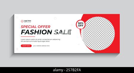 Promotion marque offre spéciale bannière de couverture de vente de mode, publication sur les médias sociaux et modèle d'annonce de bannière Web. Illustration de Vecteur