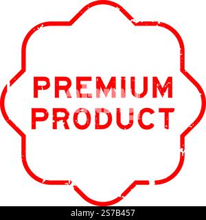 Grunge Red Premium Product Word Square Rubber Seal estampille sur fond blanc Illustration de Vecteur