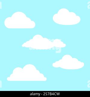 Ensemble de vecteurs nuages. rendu des objets Illustration de Vecteur