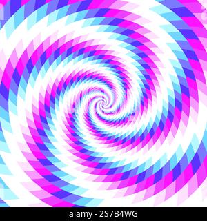 Fond de tourbillon hypnotique en spirale, illusion optique du mouvement, illustration vectorielle optent pour le style artistique, géométrique abstrait coloré, psychedel multicolore Illustration de Vecteur