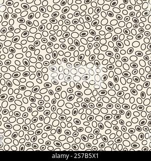 Motif abstrait moderne avec des formes ovales organiques irrégulières. Illustration de Vecteur