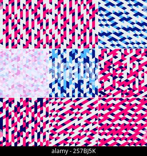 Ensemble de modèles avec des triangles de dégradé colorés dans les positions d'angle avec un espace blanc. création d'un fond géométrique moderne pour l'illustration vectorielle de présentations d'entreprise ou d'entreprise Illustration de Vecteur