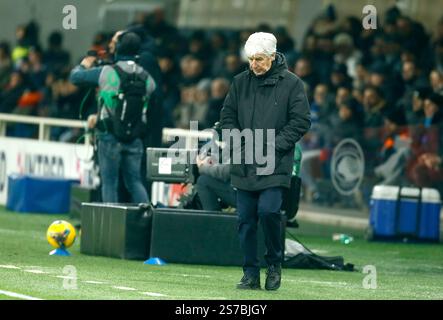 BERGAME, ITALIE - 18 JANVIER : Gian Piero Gasperini entraîneur-chef d'Atalanta BC déçu, lors du match de Serie A entre Atalanta BC et SSC Napoli au stade Gewiss le 18 janvier 2025 à Bergame, Italie. (Photo de MB Media) Banque D'Images