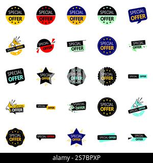 Offre spéciale ensemble 25 modèles Eye attraper Vector pour les promotions et les ventes Illustration de Vecteur