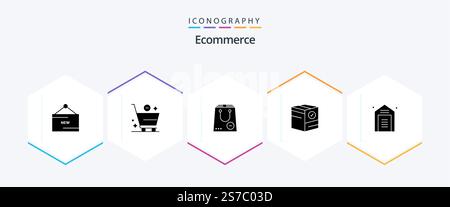 Pack d'icônes Glyph eCommerce 25 comprenant une vérification. moins. boîte. package Illustration de Vecteur