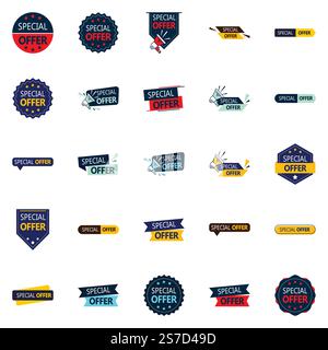 25 superbes modèles Vector dans le Pack offre spéciale idéal pour les promotions Illustration de Vecteur