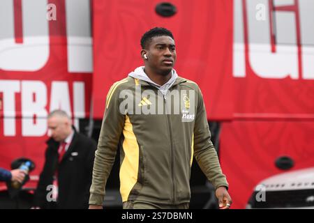 City Ground, Nottingham le dimanche 19 janvier 2025. Nottingham, Royaume-Uni. 19 janvier 2025. Taiwo Awoniyi de Nottingham Forest lors du match de premier League entre Nottingham Forest et Southampton au City Ground, Nottingham le dimanche 19 janvier 2025. (Photo : Jon Hobley | mi News) crédit : MI News & Sport /Alamy Live News Banque D'Images