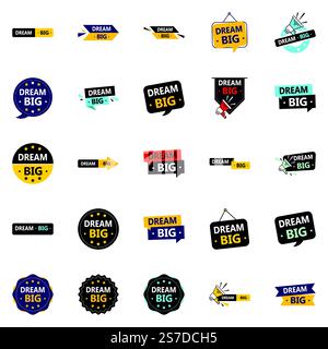 25 modèles vectoriels pour enflammer votre passion et votre imagination Dream Big Illustration de Vecteur