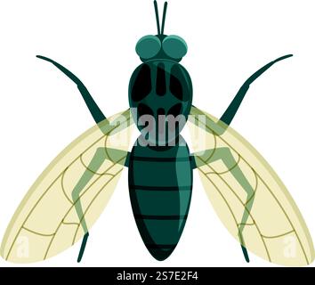 Vecteur de dessin animé d'icône de mouche tsé-tsé. Insecte africain. Moustique animal. Vecteur de dessin animé d'icône de mouche tsé-tsé. Insecte africain Illustration de Vecteur