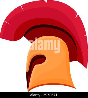 Vecteur de dessin animé d'icône de casque de guerrier. grèce antique. Histoire grecque. Vecteur de dessin animé d'icône de casque de guerrier. grèce antique Illustration de Vecteur