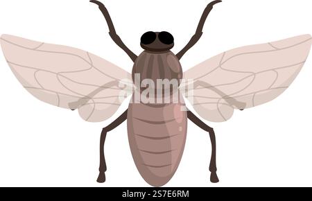 Vecteur de dessin animé d'icône de mouche tsé-tsé de santé. Insecte africain. Ailes anciennes. Vecteur de dessin animé d'icône de mouche tsé-tsé de santé. Insecte africain Illustration de Vecteur
