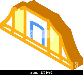vecteur d'icône isométrique de vacances de tente d'activité. panneau de vacances de tente d'activite. illustration de symbole isolé. illustration vectorielle d'icône isométrique de vacances de tente d'activité Illustration de Vecteur