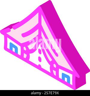 vecteur d'icône isométrique de tente de vacances. panneau de tente de vacances. illustration de symbole isolé. illustration vectorielle d'icône isométrique de tente de vacances Illustration de Vecteur