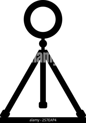 Anneau éclairage studio lampe lumière LED selfie lampe avec trépied pour téléphone mobile utilisez l'icône Blogger couleur noire illustration vectorielle image style plat simple. Anneau éclairage studio lampe lumière LED selfie lampe avec trépied pour téléphone mobile utilisez l'icône Blogger couleur noire illustration vectorielle image style plat Illustration de Vecteur