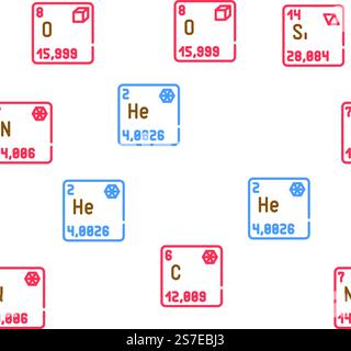 illustration de ligne mince de motif sans couture de vecteur chimique de science de la chimie. motif sans couture de vecteur chimique de science de chimie Illustration de Vecteur